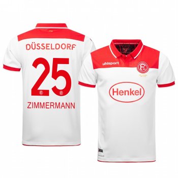 Matthias Zimmermann Fortuna Düsseldorf 19-20 White Home Men's Short Sleeve Jersey