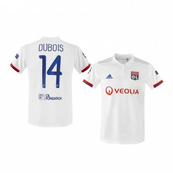 Youth Leo Dubois Olympique Lyonnais 2020 UEFA Champion League Home White Short Sleeve Jersey