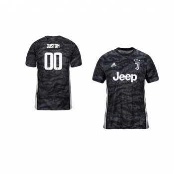 Youth 19-20 Juventus Custom Official Goalkeeper Home Jersey Youth