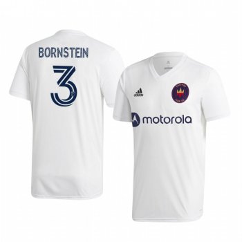 Jonathan Bornstein Chicago Fire 2020-21 Away Men's White Short Sleeve Jersey