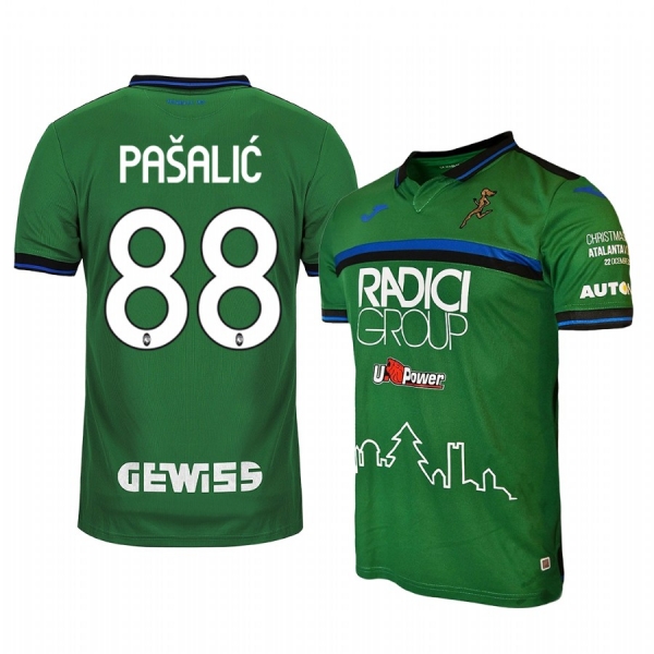 Youth Mario Pasalic Atalanta 19-20 Christmas Edition Green Short Sleeve Jersey