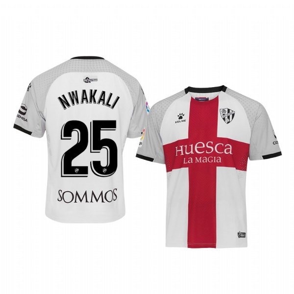 Kelechi Nwakali SD Huesca Away White Short Sleeve Jersey