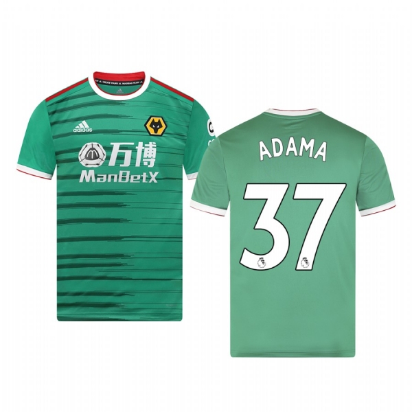 Youth Wolverhampton Wanderers Adama Traore Green Third Short Sleeve Jersey 19-20