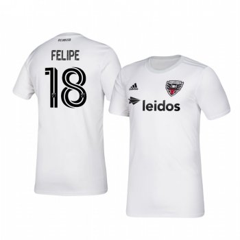 Felipe D.C. United 2020-21 Away Men's White Short Sleeve Jersey