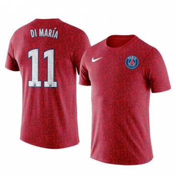 Men's Angel Di Maria Paris Saint-Germain Pre-Match Iconic Logo Short Sleeve T-shirt