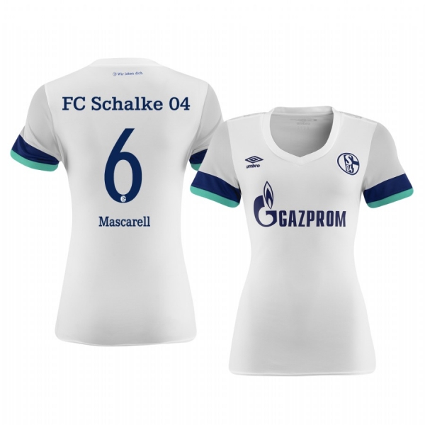 Women's Schalke 04 Omar Mascarell White Away Jersey 19-20