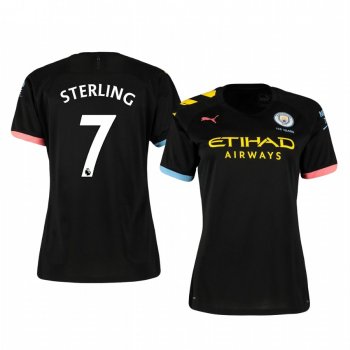 Women's Raheem Sterling Manchester City Away Short Sleeve Jersey 19-20