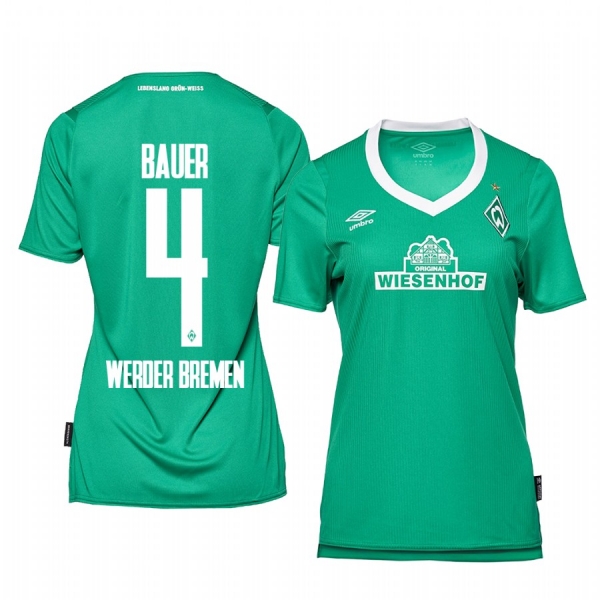 Women's Defender Werder Bremen Robert Bauer Home Jersey 19-20