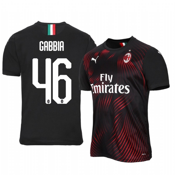 Matteo Gabbia AC Milan 19-20 Black Third Alternate Jersey Men's