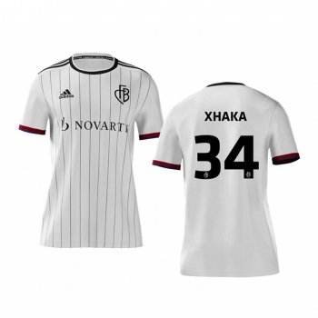 Youth Basel Taulant Xhaka White Away Short Sleeve Jersey 19-20