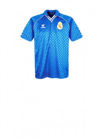 Real Madrid Men's Blue Away Short Sleeve Jersey 1986-88