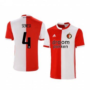 Youth Marcos Senesi Feyenoord 19-20 Home Red White Official Short Sleeve Jersey