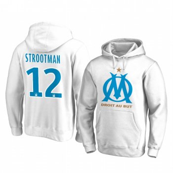 Kevin Strootman Olympique de Marseille Team Logo White Iconic Pullover Hoodie