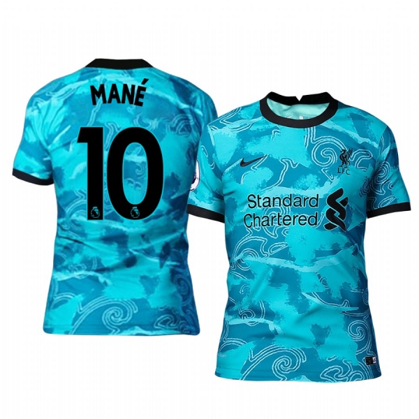 Liverpool Sadio Mané Men's Green Away Short Sleeve Jersey 2020-21