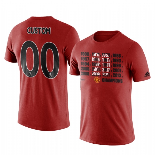 Men's Custom Manchester United Champions Short Sleeve T-shirt