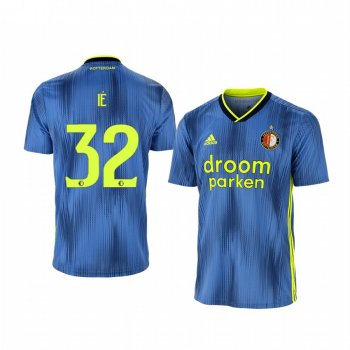 Youth Edgar Ie Feyenoord 19-20 Away Blue Official Short Sleeve Jersey