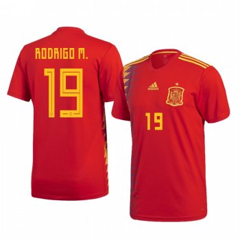 2018 World Cup Spain Rodrigo Moreno Machado Men's Home Official Jersey