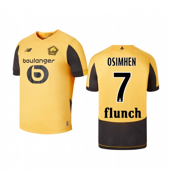 Youth Lille OSC Victor Osimhen Gold Away Short Sleeve Jersey 19-20