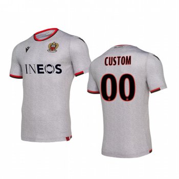 Youth OGC Nice Custom Youth Grey Away Short Sleeve Jersey 19-20