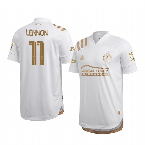 Brooks Lennon Atlanta United White 2020 Kings Men's Authentic Short Sleeve Jersey