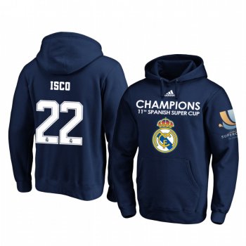 Isco Real Madrid Navy Spanish Super Cup Champions Pullover Hoodie