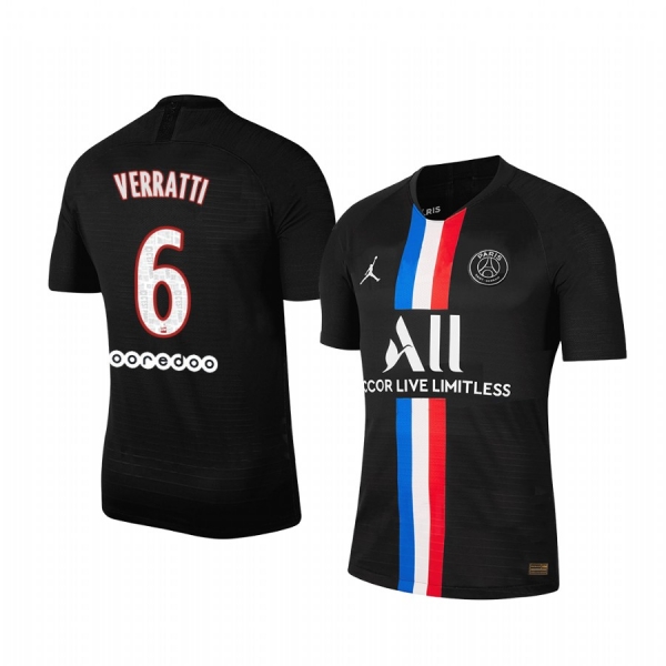 Marco Verratti Paris Saint-Germain 19/20 Black Fourth official Jersey Men's