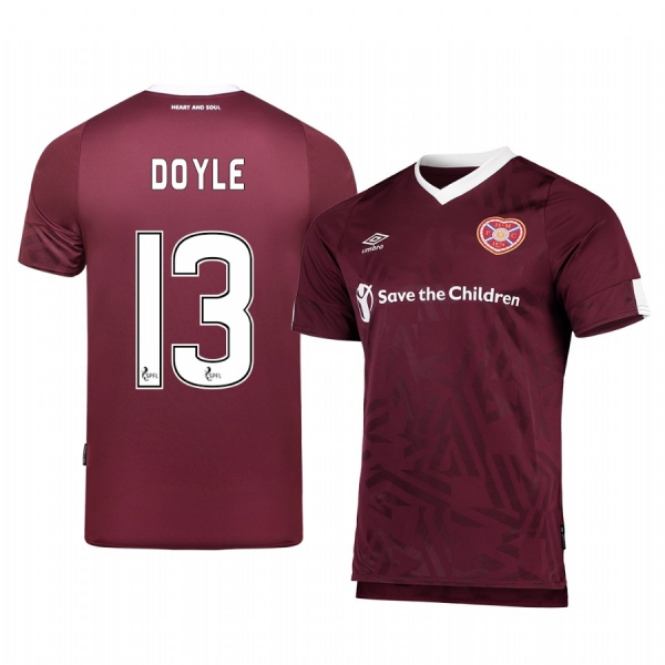 Heart of Midlothian Colin Doyle Men's 19-20 Home Replica Short Sleeve Jersey