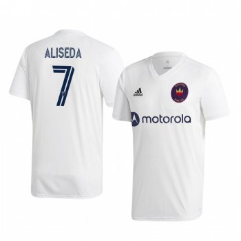 Ignacio Aliseda Chicago Fire 2020-21 Away Men's White Short Sleeve Jersey