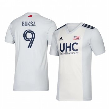 Adam Buksa New England Revolution 2020-21 Away Men's White Short Sleeve Jersey