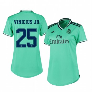 Women's Vinicius Junior Real Madrid 19-20 Third Green Alternate Short Sleeve Jersey