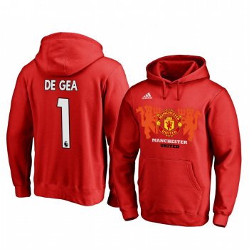 David de Gea Manchester United Red Team Logo Pullover Hoodie - Men's