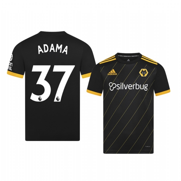 Youth Wolverhampton Wanderers Adama Traore Black Away Short Sleeve Jersey 19-20