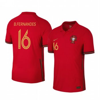 Bruno Fernandes Portugal 2020 Red Home Men's Short Sleeve Jersey