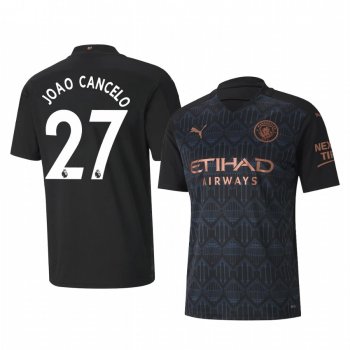 Manchester City Joao Cancelo Men's Black Away Replica Jersey 2020-21