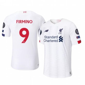 Roberto Firmino Liverpool 2020 UEFA Champion League Away Men's White Short Sleeve Jersey