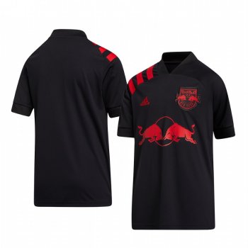 Youth New York Red Bulls Black 2020 Dark Mode Replica Short Sleeve Jersey