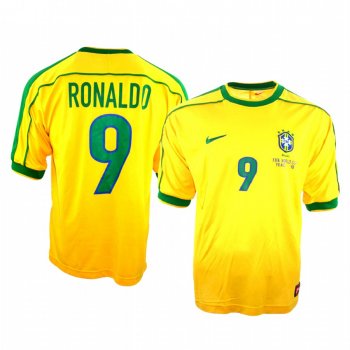 Ronaldo Brazil Retro Men's Yellow Limited Jersey