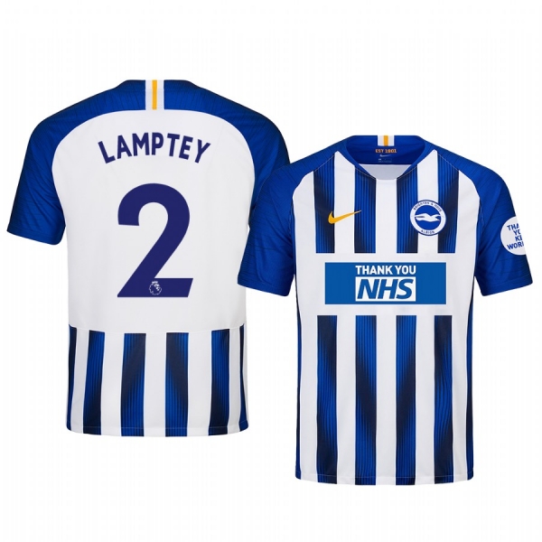 Tariq Lamptey Brighton and Hove Albion 2020 White Blue Thank You NHS Men's Short Sleeve Jersey