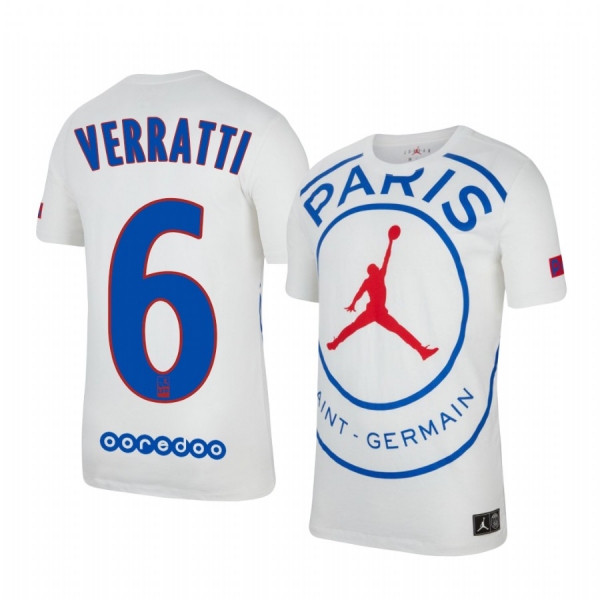 Paris Saint-Germain Marco Verratti Men's White Game Jersey 2020-21