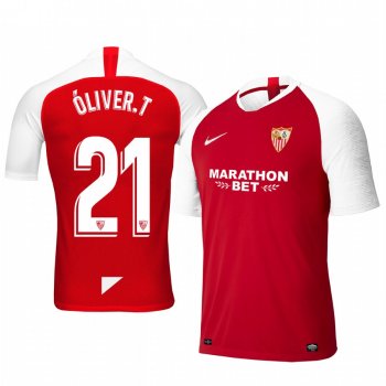 Sevilla Óliver Torres Away Short Sleeve Jersey 19-20