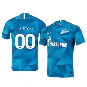 Custom Zenit Saint Petersburg Home Blue Short Sleeve Jersey