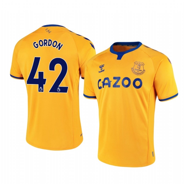 Anthony Gordon Everton 2020-21 Away Men's Yellow Short Sleeve Jersey