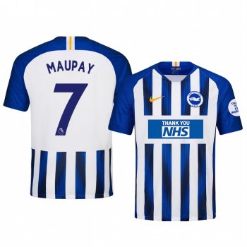 Neal Maupay Brighton and Hove Albion 2020 White Blue Thank You NHS Men's Short Sleeve Jersey