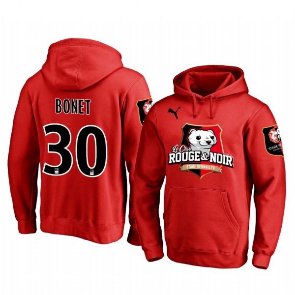 Pepe Bonet Stade Rennais Red Team Logo Pullover Hoodie