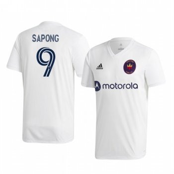 C. J. Sapong Chicago Fire 2020-21 Away Men's White Short Sleeve Jersey