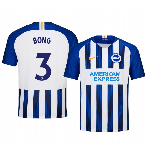 Men's Gaëtan Bong Brighton and Hove Albion Home Short Sleeve Jersey 19-20