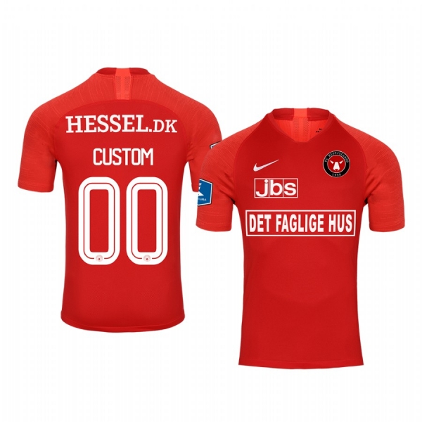 Custom Midtjylland Away Red Short Sleeve Jersey