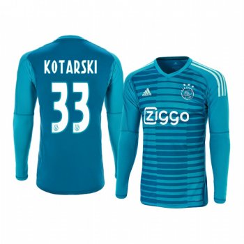 18-19 Ajax Dominik Kotarski Official Goalkeeper Long Sleeve Jersey Men's