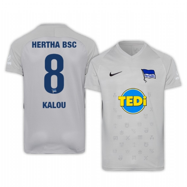 Salomon Kalou Hertha BSC 19-20 Third Men's Grey Short Sleeve Jersey