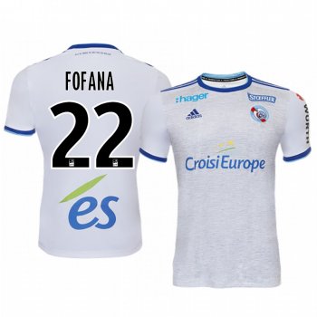 Youssouf Fofana Strasbourg 19-20 White Away Replica Jersey Men's